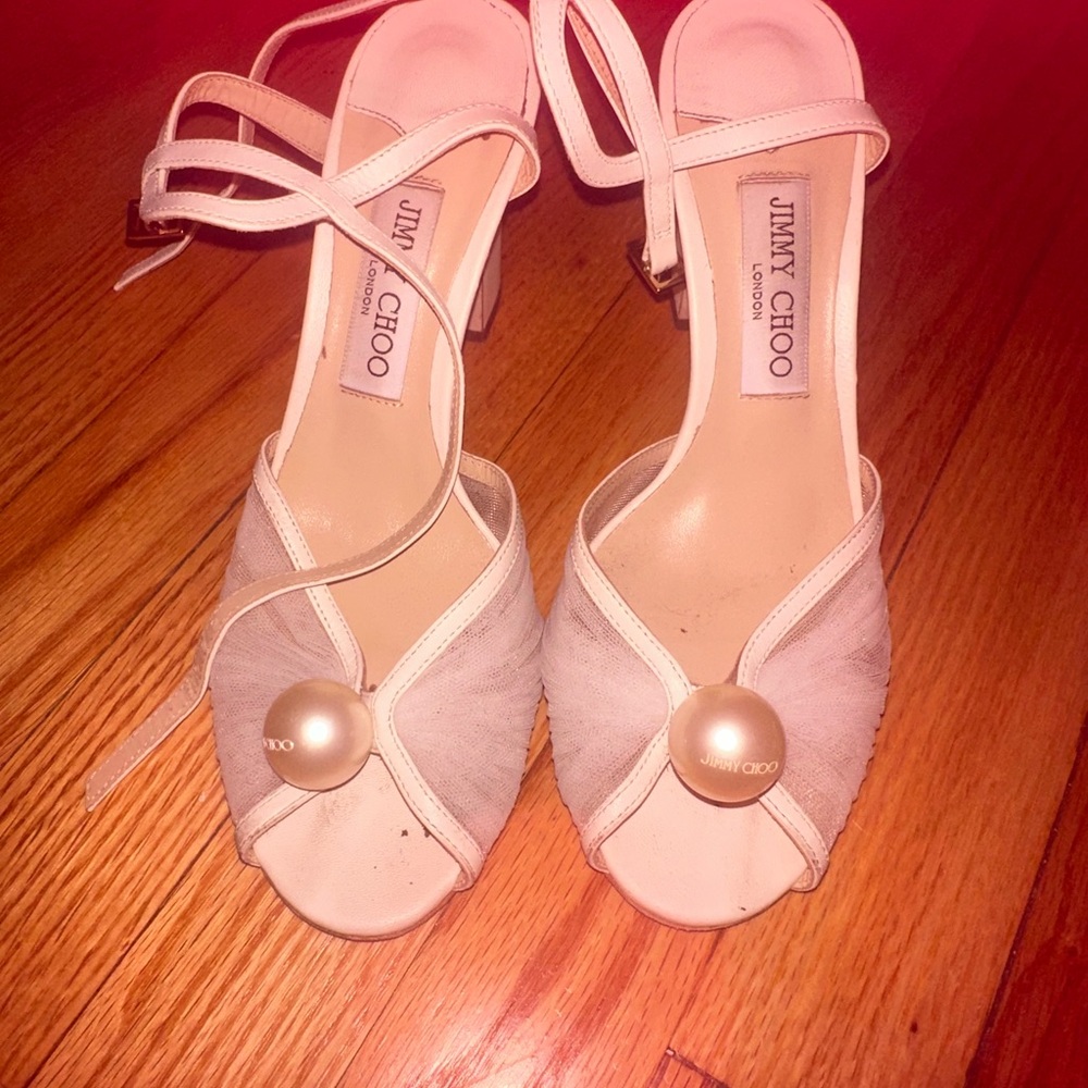 Jimmy Choo Beige Strappy Heels